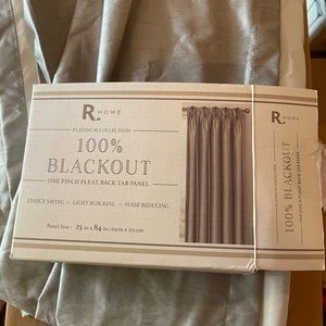 One panel each. Gray 25x84. Blackout curtained.